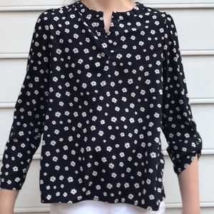 Navy blue and white Girls' Blouse